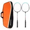 2PCS Badminton Rackets Iron Alloy Frame Integrated Shuttlecock Racquets for