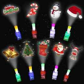 36 LED Finger Lights - Christmas Stocking Stuffers and Party Favors for Kids - Light Up Rings and Toy Gifts