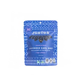 JusTea LAVENDER EARL GREY | Loose Leaf Black Tea | Recyclable Refill Pouch | 40+ Cups (90g) | High Caffeine | Award-Winning | Fair Trade | Non-GMO