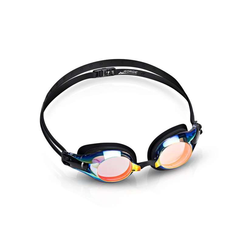 JEORGE Competition Swimming Goggles, Anti-fog UV-protection Mirrored Coating Racing or