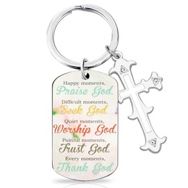 OEHEDOU Christian Gifts For Women Girls Inspirational Religious Keychain Baptism Gifts For Women Teen Girls First Communion Gifts For Girls Christening Gifts For Girls Best Religious Faith Gifts