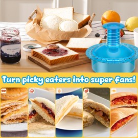 HiYZ Sandwich Cutter and Sealer - UncrustBell Sandwich Cutter - Crustless Sandwich Maker - Peanut Butter and Jelly Sandwich Maker - Decruster Cookie Cutter for Kids Children Boys Girls