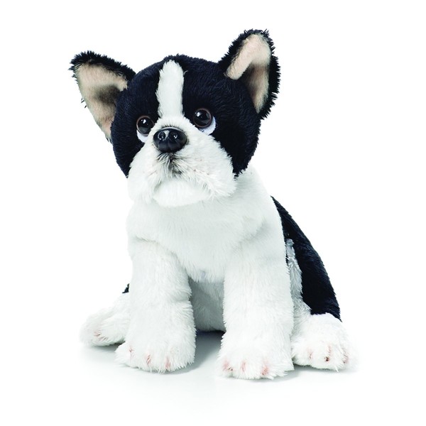 DEMDACO Boston Terrier Beanbag Black and White Children's Plush Stuffed Animal Toy