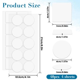 Dimeho Transparent Tablecloth Clips, 40 Pcs Removable Outdoor Table Cloth Holder Double Sided Mounting Tape Adhensive Dots Windproof Table Cover Clips for Picnic Poster Carpet Party Indoor Decor