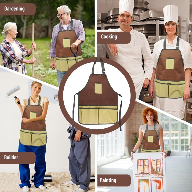 FairyPeach Gardener Apron with Pocket, Thickened and Waterproof Garden Apron,