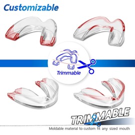 LORIOUS Mouthguard - One Size Fits All Premium Set of 6 BPA Free Moldable, Customizable, Trimmable Dental Grade Mouth Guard for Grinding Teeth Clenching Bruxism, Dental Night Guards for Teeth Grinding