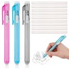 Pencil Style Eraser Pen Set, 3 Retractable Erasers + 9