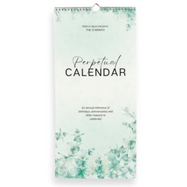 Perpetual Monthly Wall Calendar for Birthdays, Anniversaries & Special Dates | Wire-Bound with Premium 120gsm Paper - Perfect for Tracking Important Events & Celebrations | 6"x12" (Green)