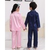 Happy Cherry Girls Satin Pajamas Button Down Elastic Sleepwear Lightweight