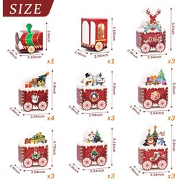 SietDESEO 24 Empty Advent Calendar Boxes to Fill, 24 Days of Christmas Countdown Gift Boxes Red Train Christmas Advent Calendar Boxes for Kids Adults Xmas Holiday Decorations