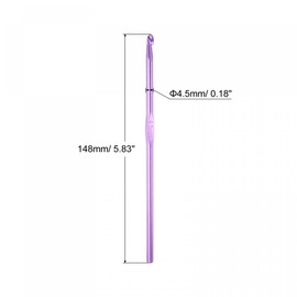 uxcell Aluminum Crochet Hook 4.5mm US Size 7 Knitting Needles for DIY Craft Yarn Purple 6Pcs