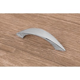 Gedotec Javo Drawer Handle Kitchen Arch Handle Metal Furniture Handles Chrome Kitchen Handle 64 mm Cabinet Handle Polished Chrome-Plated Handle for Drawers Pack of 10 Modern Design Handle with Screws