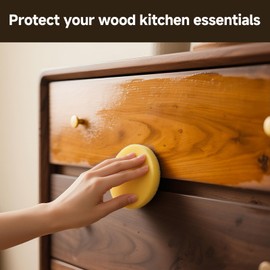 MOLLOR Non-Toxic Wood Wax for Furniture - 100% Natural Chalk Paint Wax for Sealing & Protecting Painted and Raw Wood Surfaces, Wooden Floors & More - Clear Protective Finish, 3.5 Oz (Includes Tools)