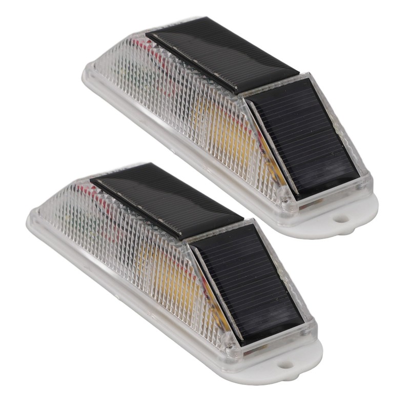 2pcs Solar Strobe Warning Light Waterproof Light Control High Bright