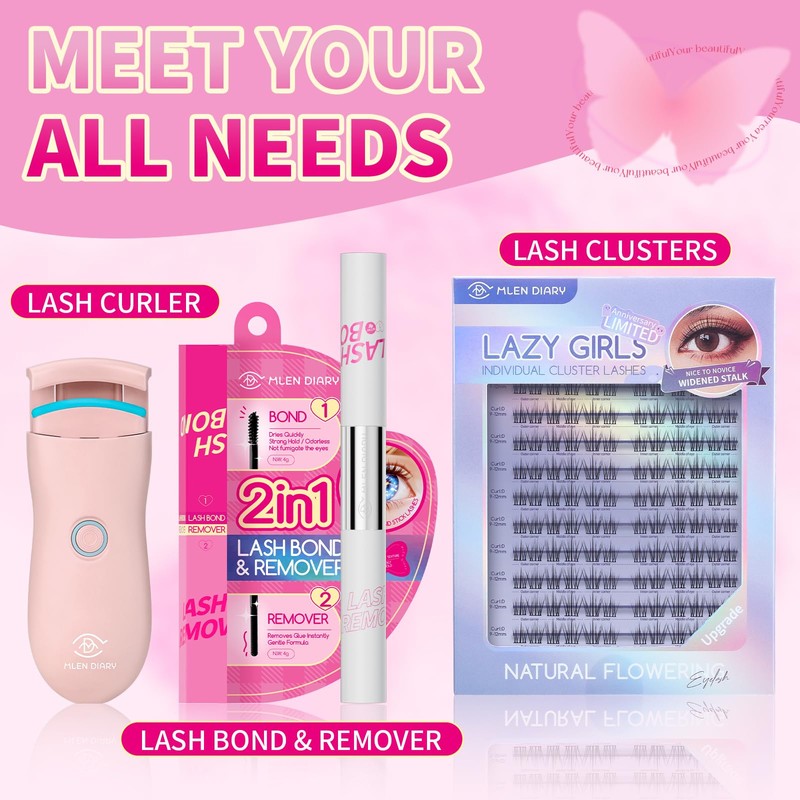 MLEN DIARY Lash Bond and Remover, 2 in 1 Cluster