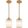 ZSMIHDOH 2 Pack Pendant Lights Kitchen Island, Modern Gold Crystal