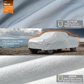 Kayme 6 Layers Truck Cover Waterproof All Weather - See Vehicle Size Chart - Heavy Duty Outdoor Pickup Cover Sun Uv Rain Protection, Universal Fit Most Extended Cab Long Bed, Length Up to 248 inch.