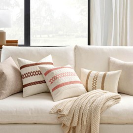 MIULEE Pack of 2 Boho Pillow Covers Brown 12x20 Inch Decorative Rectangular Spring Farmhouse Throw Cushion Sofa Bed Living Room Home Decor