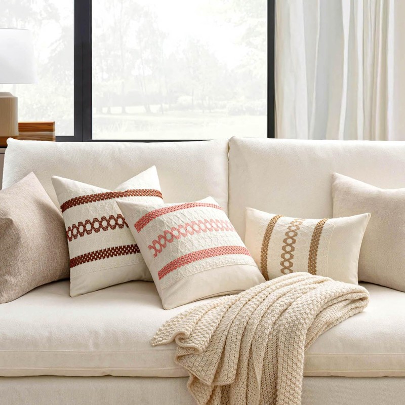 MIULEE Pack of 2 Boho Pillow Covers Brown 12x20 Inch