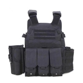 Jipemtra Tactical Airsoft Vest Outdoor Molle Breathable JPC Vest Game Protective Vest Adjustable Modular Chest Set Vest CS Field Vest Training Vest (Black)