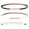 WERFORU Pack of 2 Women's Thin Leather Belts Adjustable Fashion