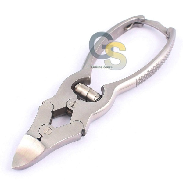 DOUBLE ACTION NAIL CLIPPERS CANTILEVER CURVED BLADE FOR PODIATRY OR CHIROPODY. HEAVY DUTY STAINLESS STEEL. SUITABLE FOR FINGER NAILS & TOE NAILS