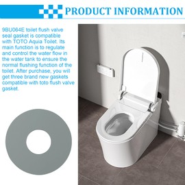 3 Pack 9BU064E Flush valve Gasket for TOTO Aquia Toilet, Fits Models ST464M, 412M and 413M, Replaces Part Number 9BU102E, Replacement Part for Toto Flush Valve Gasket, for Toto Toilet Seal Gasket