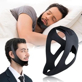 Correa Anti-ronquidos para Dormir Ajustable, Cinta para la Boca Barbilla de Alta Elasticidad para Dormir Sin Roncar, Antirronquidos Transpirable y Duradero para Adultos