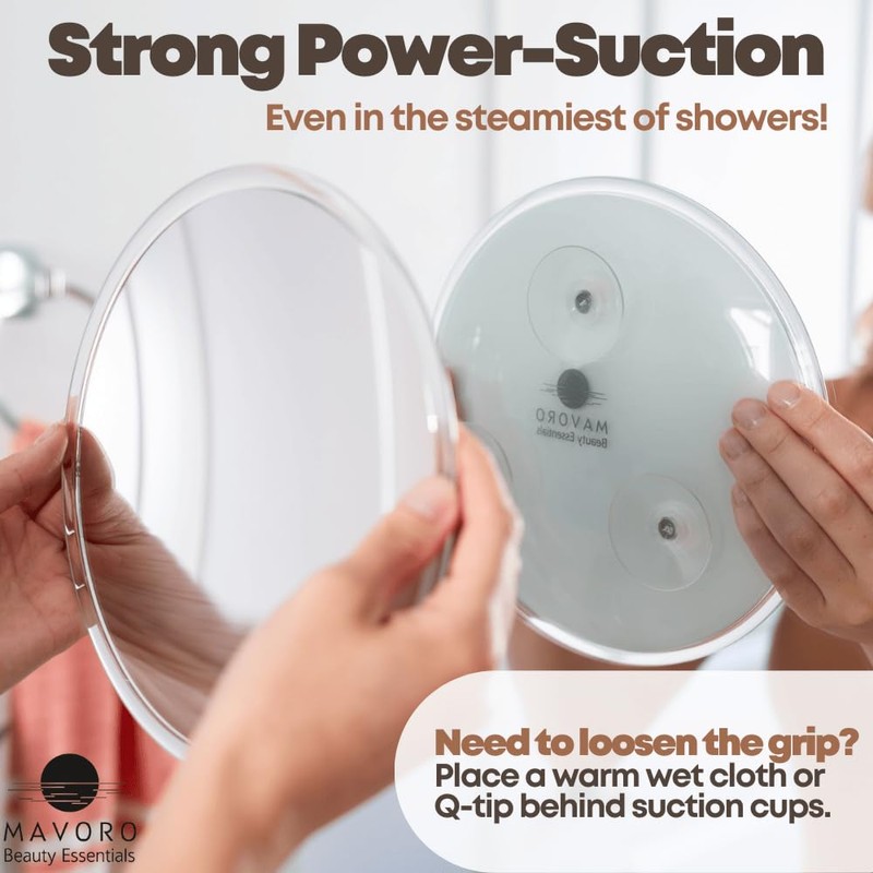 Mavoro 9'' Magnifying Mirror with 3 Strong Suction Cups |
