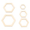205Pcs Hexagonal Wooden Cutouts 5 Sizes Light Durable Odourless Blank