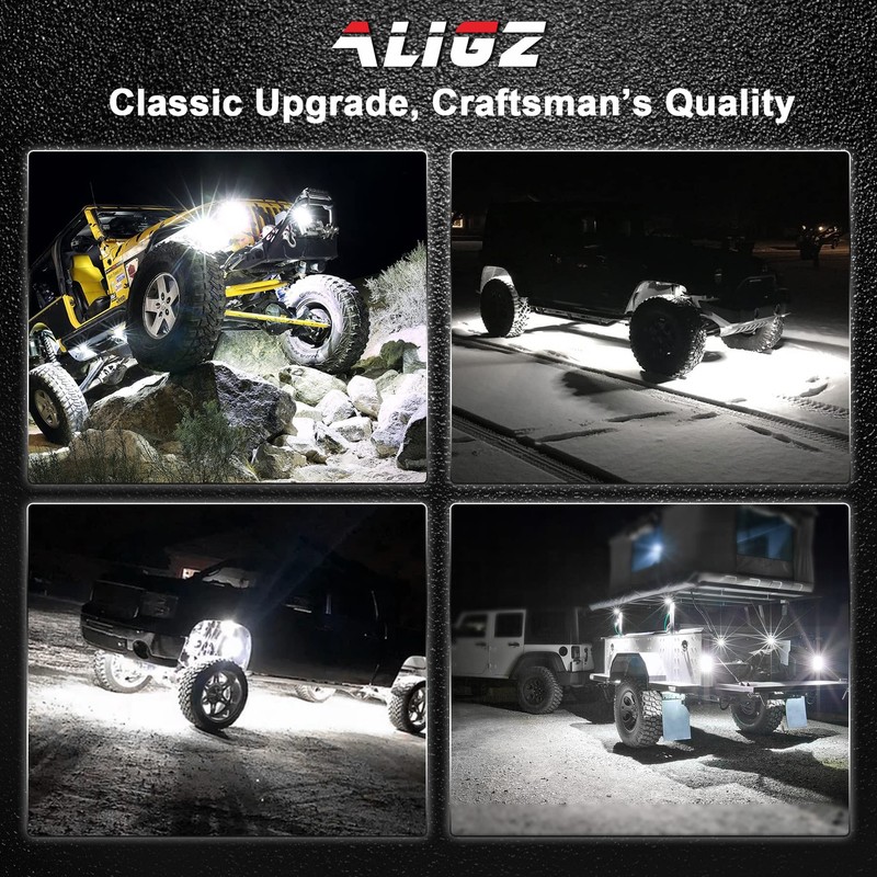 Rock Lights for Trucks & Off-Road Vehicles - 15ft Cables,