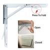 Sumnacon Sturdy Folding Shelf Brackets - Heavy Duty White Metal