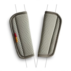 SeedFuture Seat Belt Pads for Child Car Seats, Grey, Pack of 2, Universal and Adjustable Shoulder Strap Cushion for Pushchairs with Velcro Fastening, Pram Seat Belt Cover