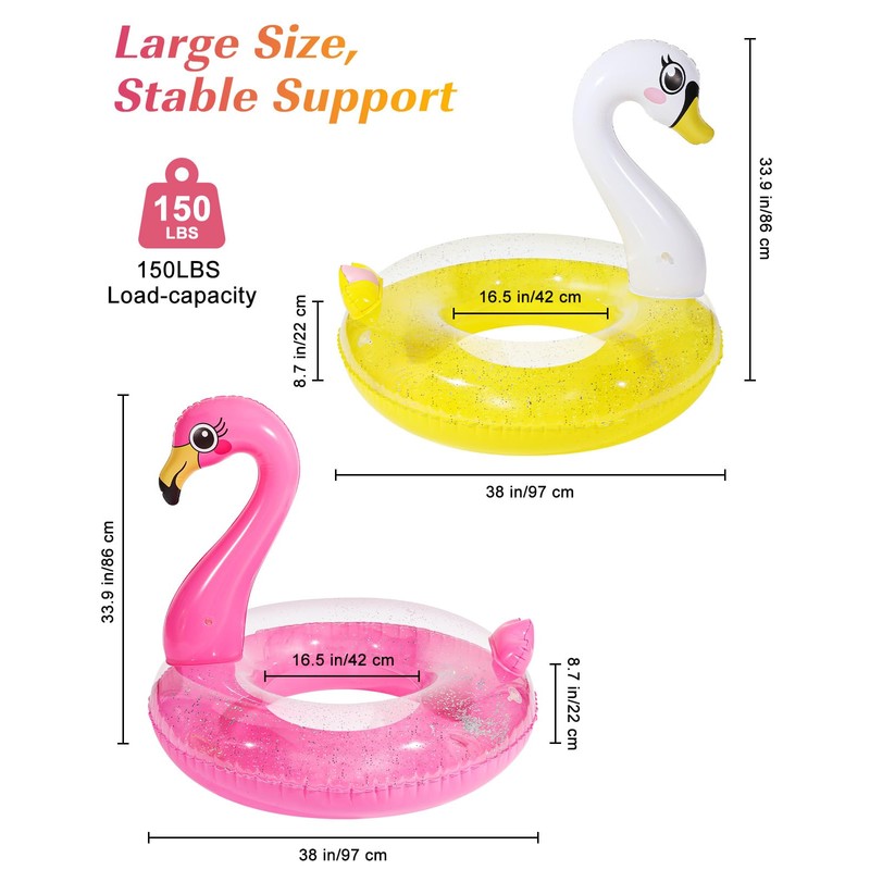 HeySplash Pool Floats, Pool Floaties Inflatable Pool Tubes Rafts for