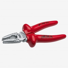 NWS 8" High Leverage Combination Pliers CombiMax 1000V - Matte Chromium - Plastic Grip