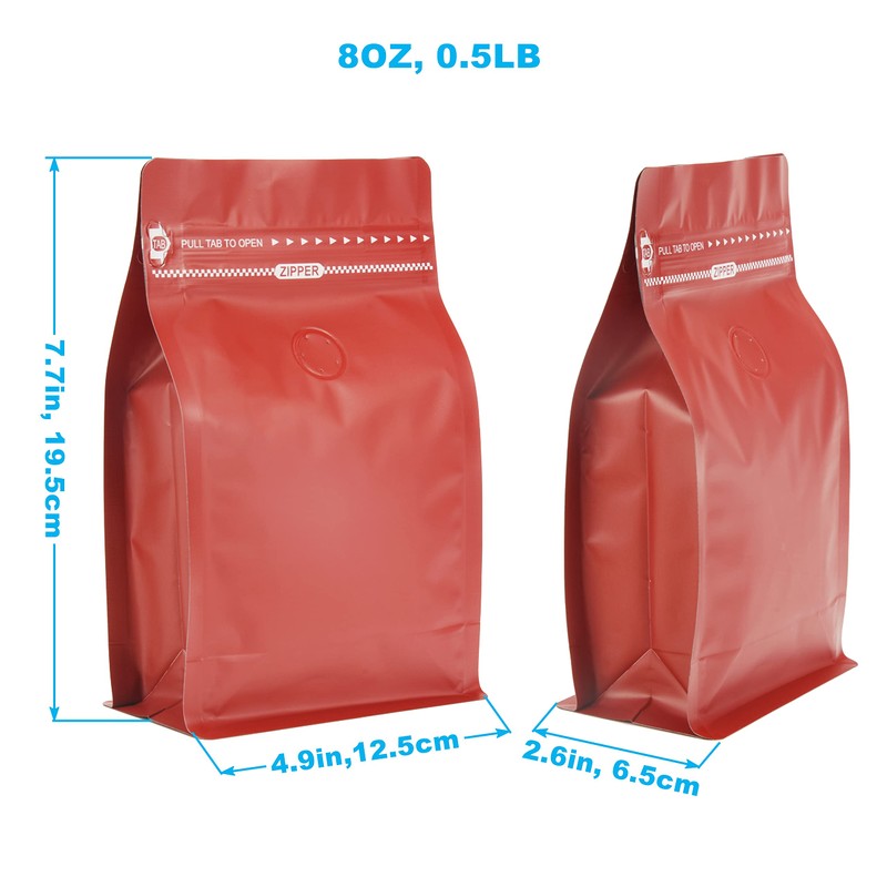 Red Color Coffee Bags with Valve, High Barrier Foil Coffee
