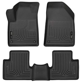 Husky Liners - 99091 -Fits 2015-21 Jeep Cherokee Weatherbeater Front & 2nd Seat Floor Mats, Black