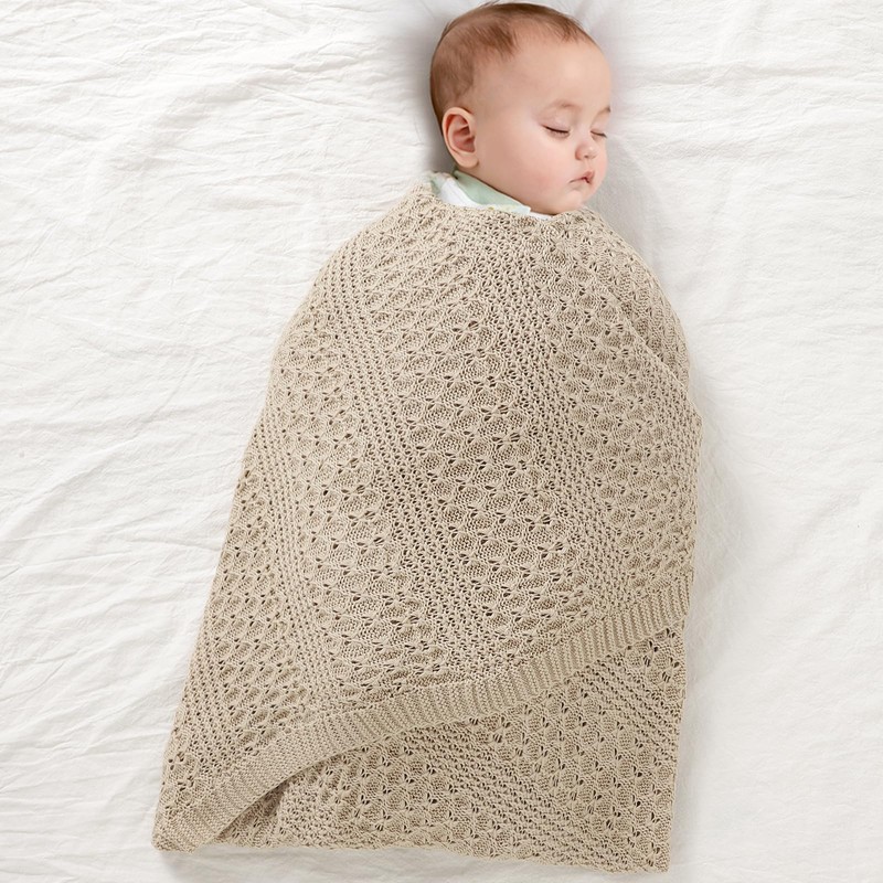 mimixiong Pram & Travel Extra Soft Cotton Cellular Baby Blanket