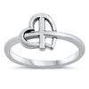 Cross Heart Faith Love Christian Purity Ring 925 Sterling Silver