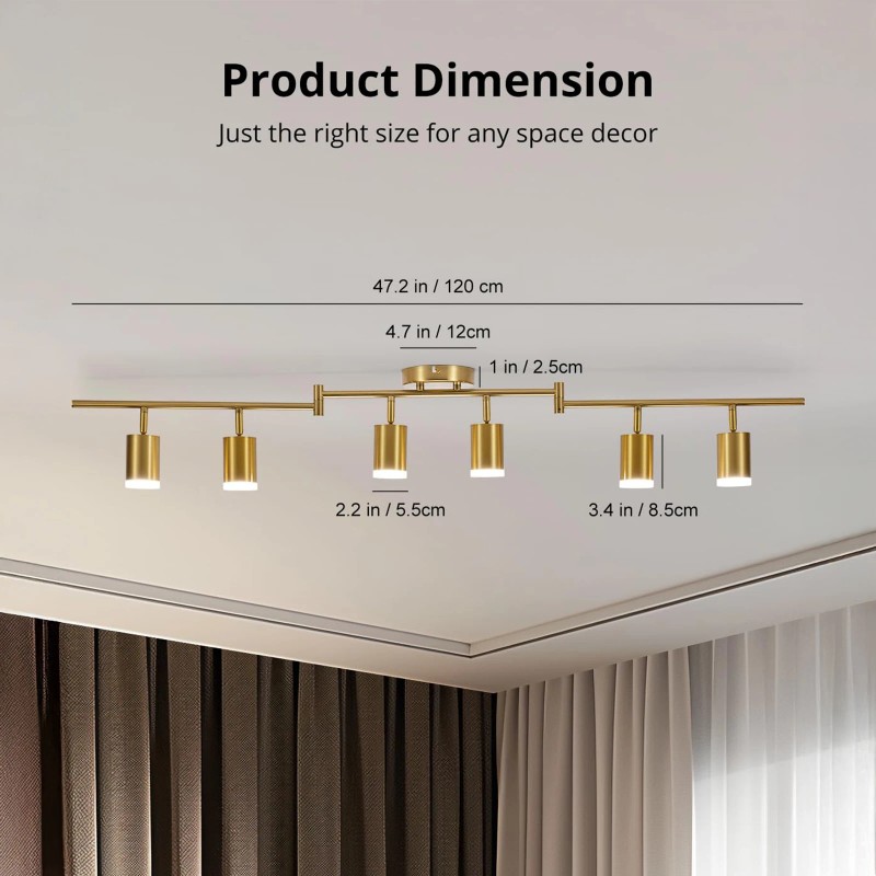 6 Light Track Lighting Gold Track Lighting Fixtures Ceiling LED