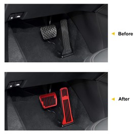 ANFOKAS for Mazda 3 6 CX5 CX9 Accessories Car Auto Foot Pedal Covers Rest Brake Gas Accelerator Pedal Pads Aluminum Sporty Anti-Slip Pedals -Red