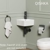 Wall Mount Corner Bathroom Sink, QISHKA 12" X 12" Square