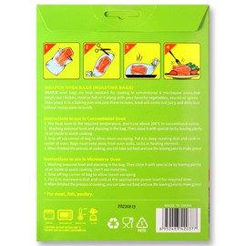 WRAPOK Oven Cooking Turkey Bags Small Size Ribs Baking Roasting Bags No Mess For Chicken Meat Ham Poultry Fish Seafood Vegetable - 16 Bags (10 x 15 Inch)