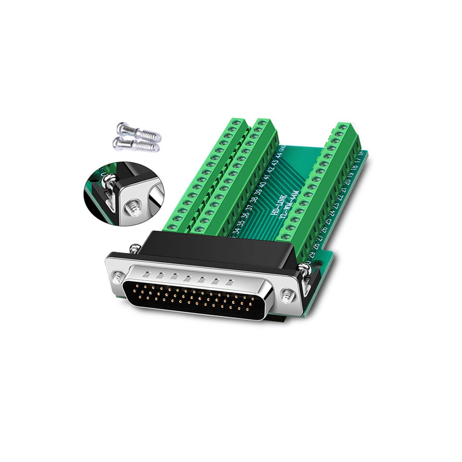 ANMBEST DB44 Solderless Connector, Male D-SUB to 44-pin Port Terminal ...