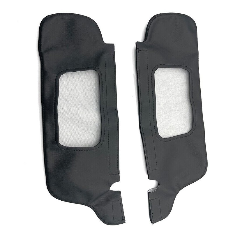 FAMUGOS 2PCS Black Leather Sun Visor Cover Replacement for Ford