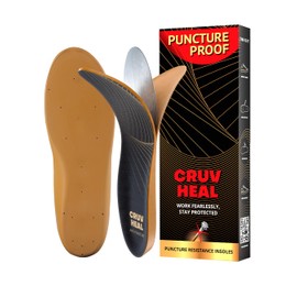 CRUVHEAL Puncture Resistant Work Insole - Nail Proof - Steel Toe Inserts - Work Boot Insoles for Men and Women - Insoles Standing All Day - Flat Feet (XS, Yellow)