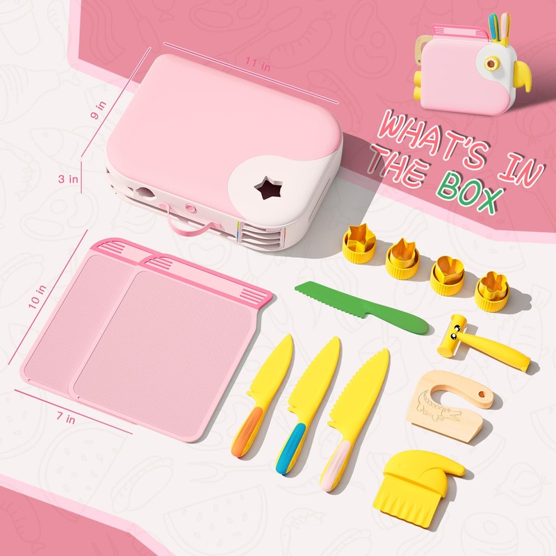 Lullulii Montessori Kitchen Tools for Toddlers,Kids Knife for Real Cooking,Toddlers