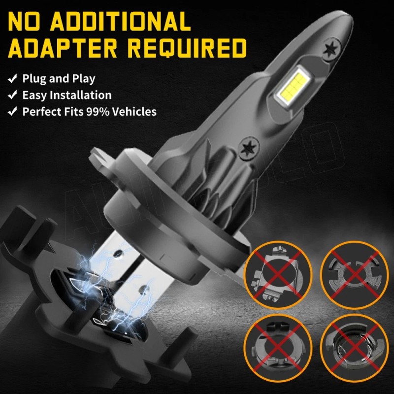 AUIMSOCO 4x H7 Super Bright LED Headlight Bulbs 60000LM Kit