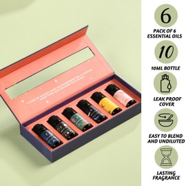 Folkulture Essential Oils for Diffuser Oil | Set of 6 Fragrance Oil or Diffuser Oils Scents for Home | Diffuser Essential Oil | Fragrance Oil for Diffusers- White Sage, Cedarwood