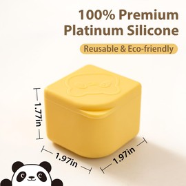 EASYYOURHOME 3PCS Silicone Container Set, 1.8oz Salad Dressing Containers with Lid, Easy-Release, BPA-Free, Freezer Molds for Meal Prep and Kids' Lunch Box